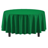 Round Emerald Green Plastic Table Covers | 6 Pack